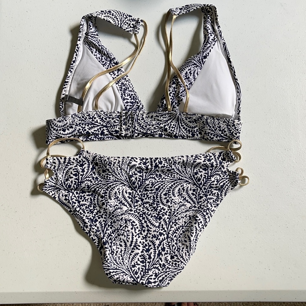 Navy blue/white print aerie bikini